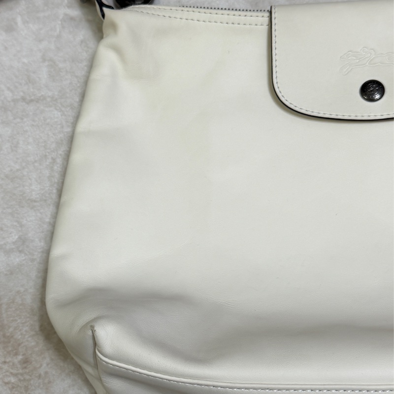 Longchamp LE PLIAGE XTRA系列牛皮肩揹袋(中/米白)-2
