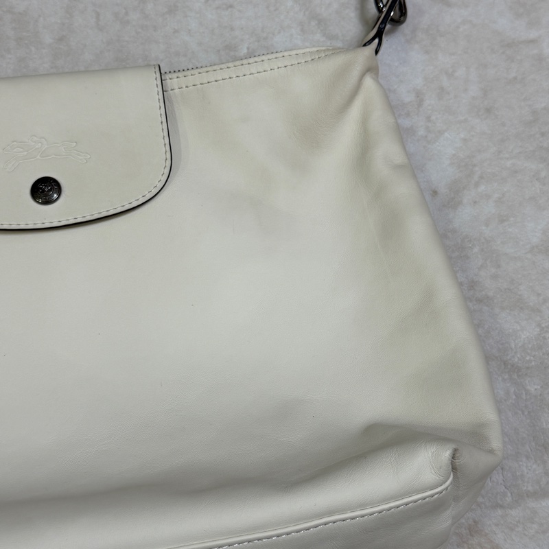 Longchamp LE PLIAGE XTRA系列牛皮肩揹袋(中/米白)-4