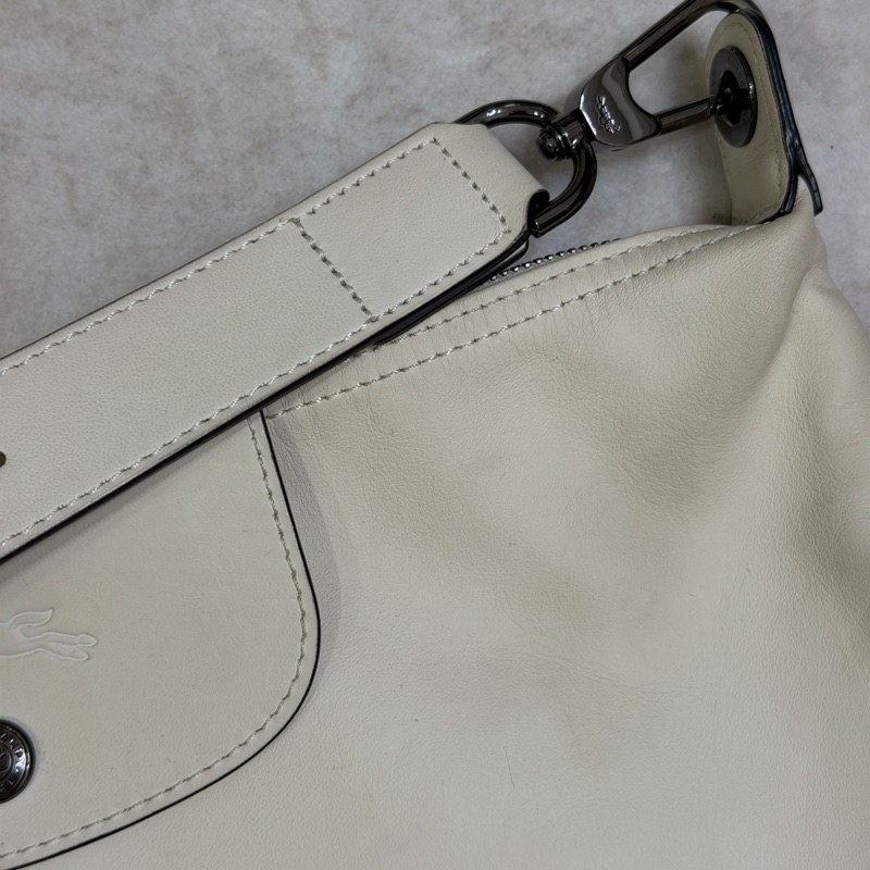 Longchamp LE PLIAGE XTRA系列牛皮肩揹袋(中/米白)-34