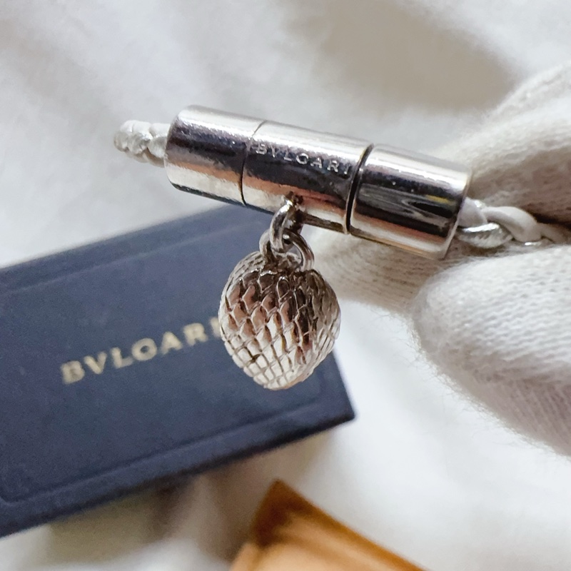 二手正品Bvlgari寶格麗限定版銀色編織手環 蛇頭手環 寶格麗手環 寶格麗手鏈-7