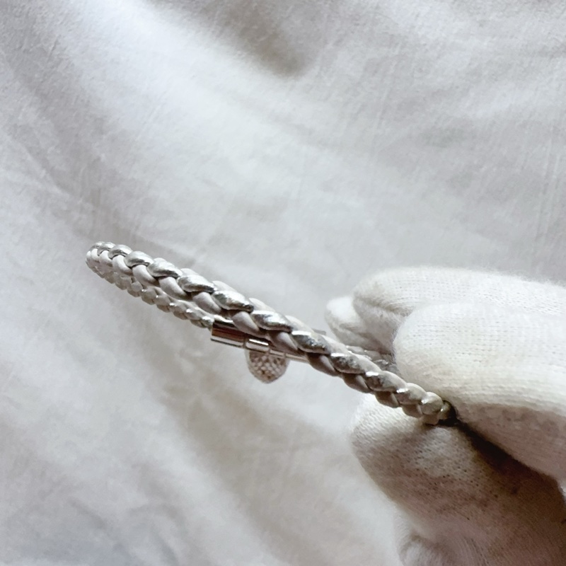 二手正品Bvlgari寶格麗限定版銀色編織手環 蛇頭手環 寶格麗手環 寶格麗手鏈-16