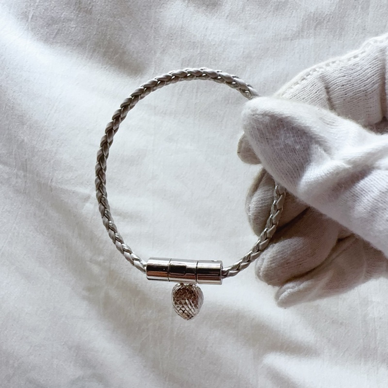 二手正品Bvlgari寶格麗限定版銀色編織手環 蛇頭手環 寶格麗手環 寶格麗手鏈-18