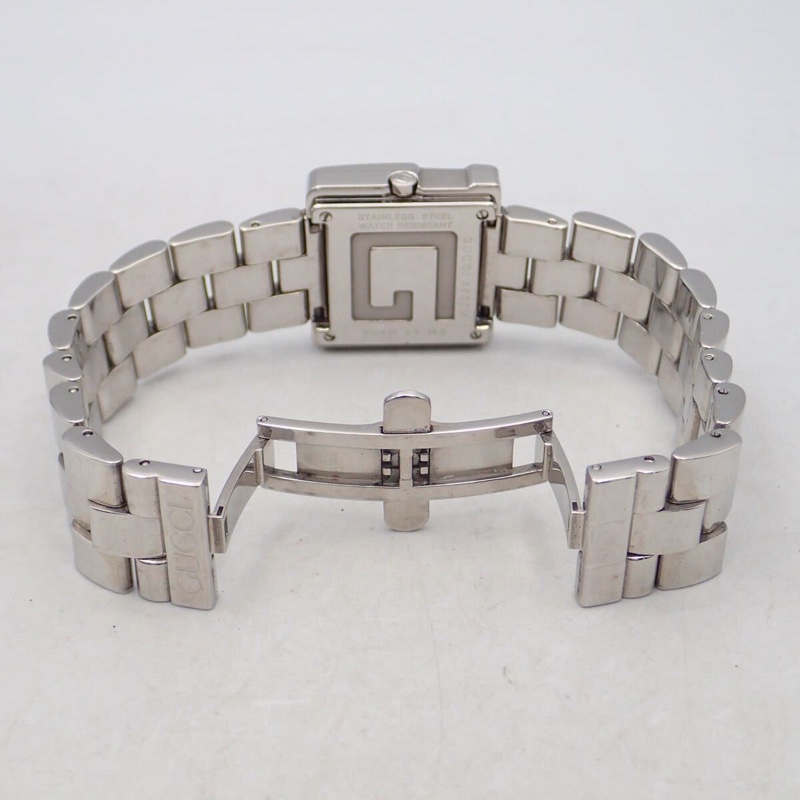 真品Gucci 古馳 G-Class 3600M （大款）石英黑色錶盤方形 G 字錶盤中性腕錶-18