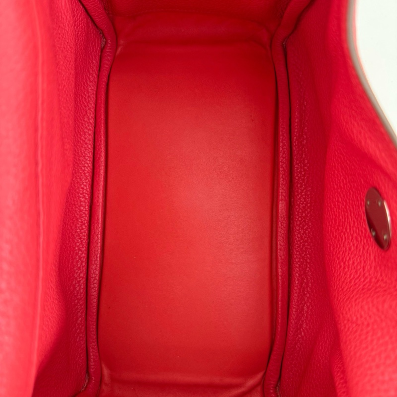 HERMES/愛馬仕 Lindy26極致粉 牛皮單肩包 銀扣-7