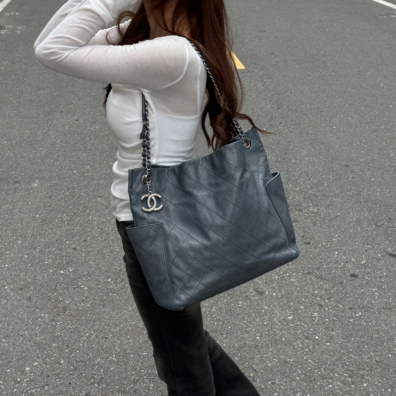 【稀有超耐用💪】 Chanel 魚子醬牛皮 肩背+斜背+托特包（專櫃26.6萬）-16