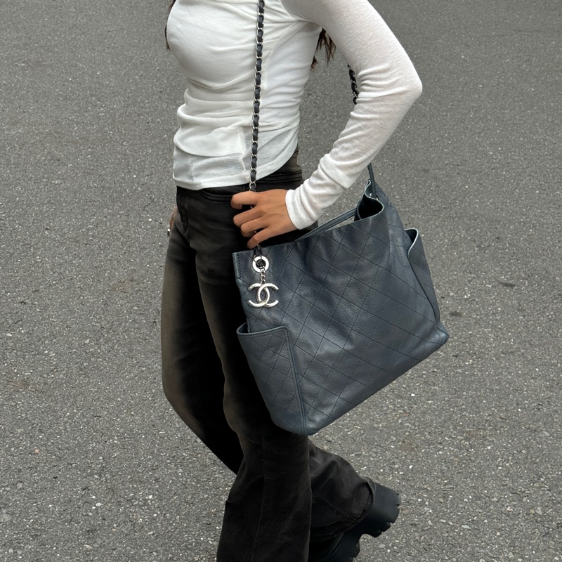 【稀有超耐用💪】 Chanel 魚子醬牛皮 肩背+斜背+托特包（專櫃26.6萬）-17