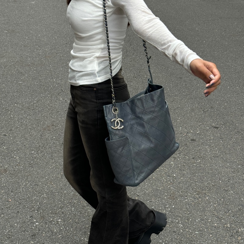 【稀有超耐用💪】 Chanel 魚子醬牛皮 肩背+斜背+托特包（專櫃26.6萬）-18