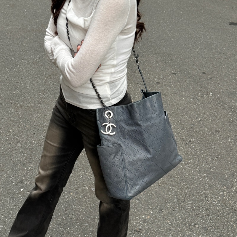 【稀有超耐用💪】 Chanel 魚子醬牛皮 肩背+斜背+托特包（專櫃26.6萬）-20