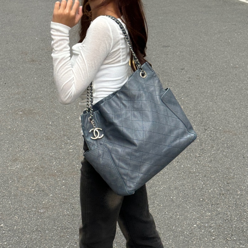 【稀有超耐用💪】 Chanel 魚子醬牛皮 肩背+斜背+托特包（專櫃26.6萬）-22