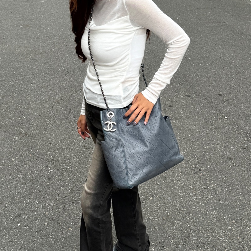 【稀有超耐用💪】 Chanel 魚子醬牛皮 肩背+斜背+托特包（專櫃26.6萬）-23