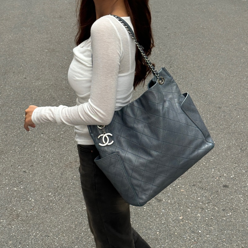 【稀有超耐用💪】 Chanel 魚子醬牛皮 肩背+斜背+托特包（專櫃26.6萬）-26