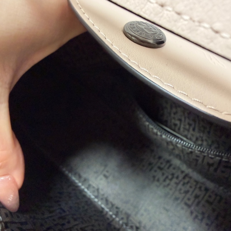 LONGCHAMP LE PLIAGE XTRA系列牛皮半月手提包(藕粉）-15