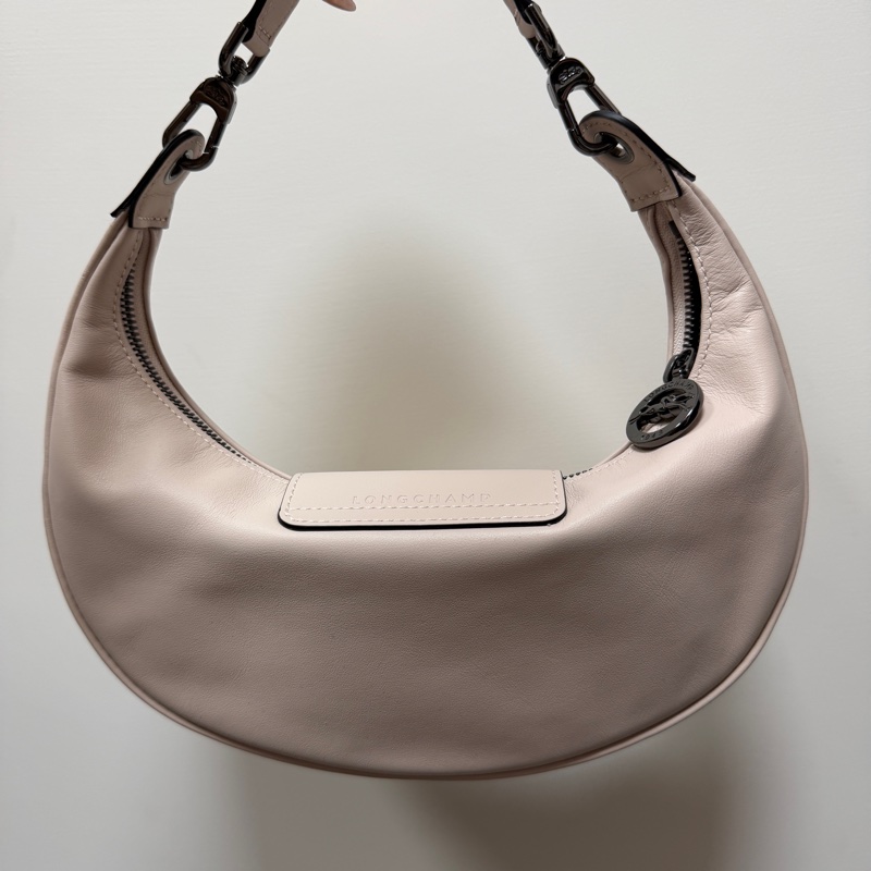 LONGCHAMP LE PLIAGE XTRA系列牛皮半月手提包(藕粉）-18