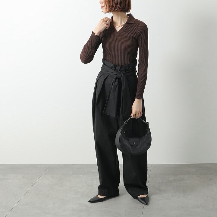 LONGCHAMP LE PLIAGE XTRA系列牛皮半月手提包(黑)-3