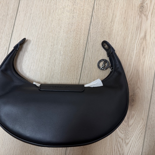 LONGCHAMP LE PLIAGE XTRA系列牛皮半月手提包(黑)-6