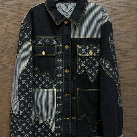 LV Nigo2.0黑拼接牛仔外套