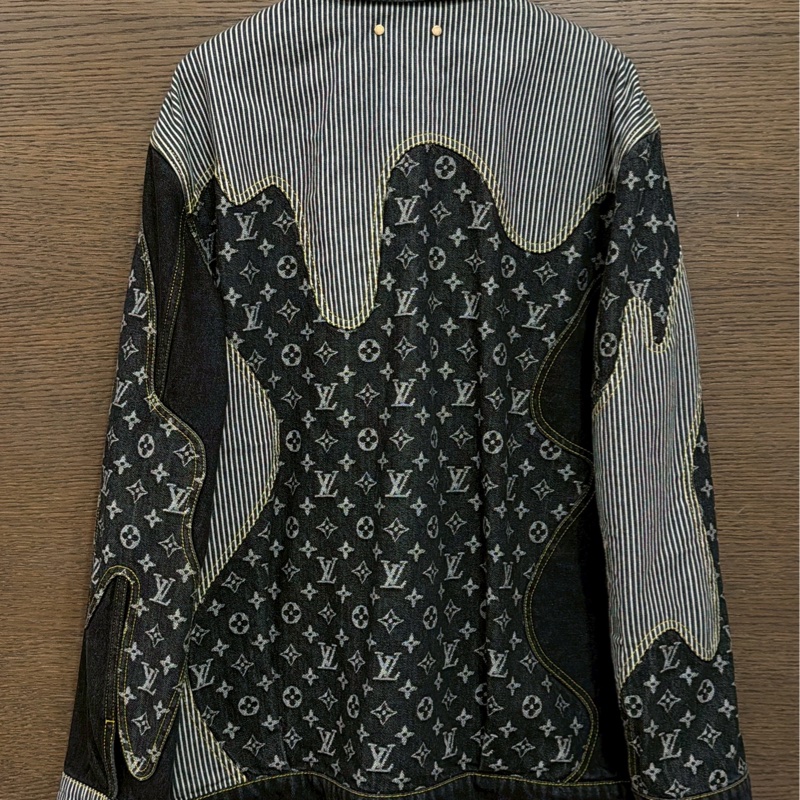 LV Nigo2.0黑拼接牛仔外套-1