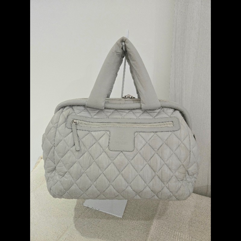 Chanel 香奈兒 極美灰銀色 Coco Cocoon 尼龍醫生包  肩背包 手提包-1