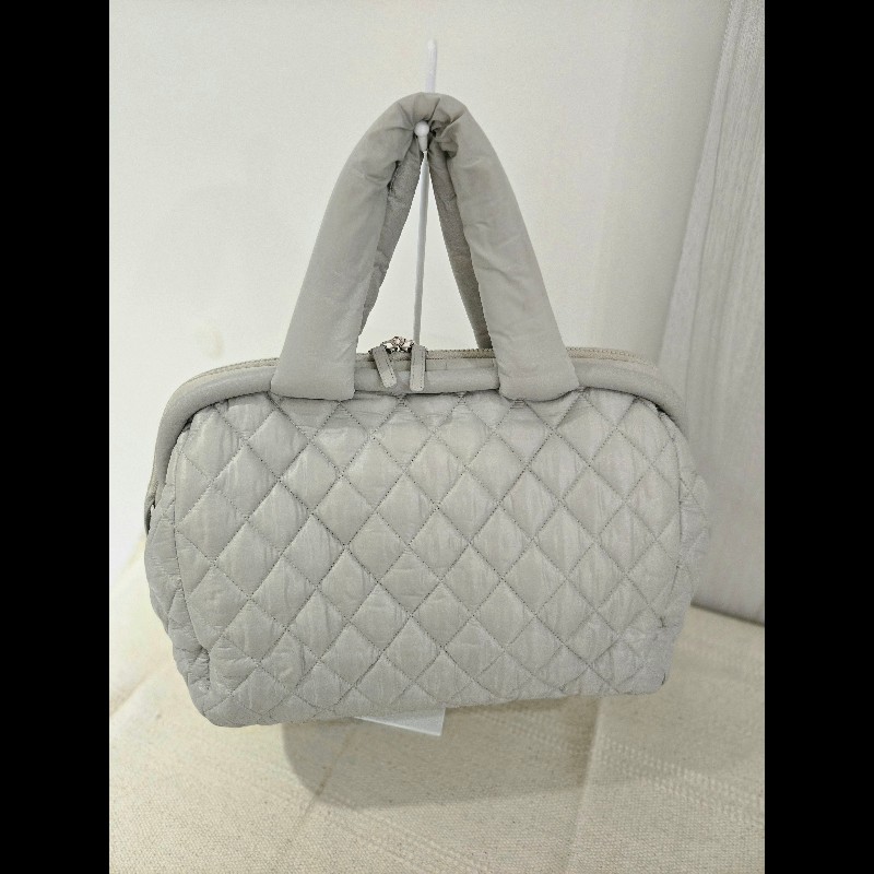 Chanel 香奈兒 極美灰銀色 Coco Cocoon 尼龍醫生包  肩背包 手提包-3