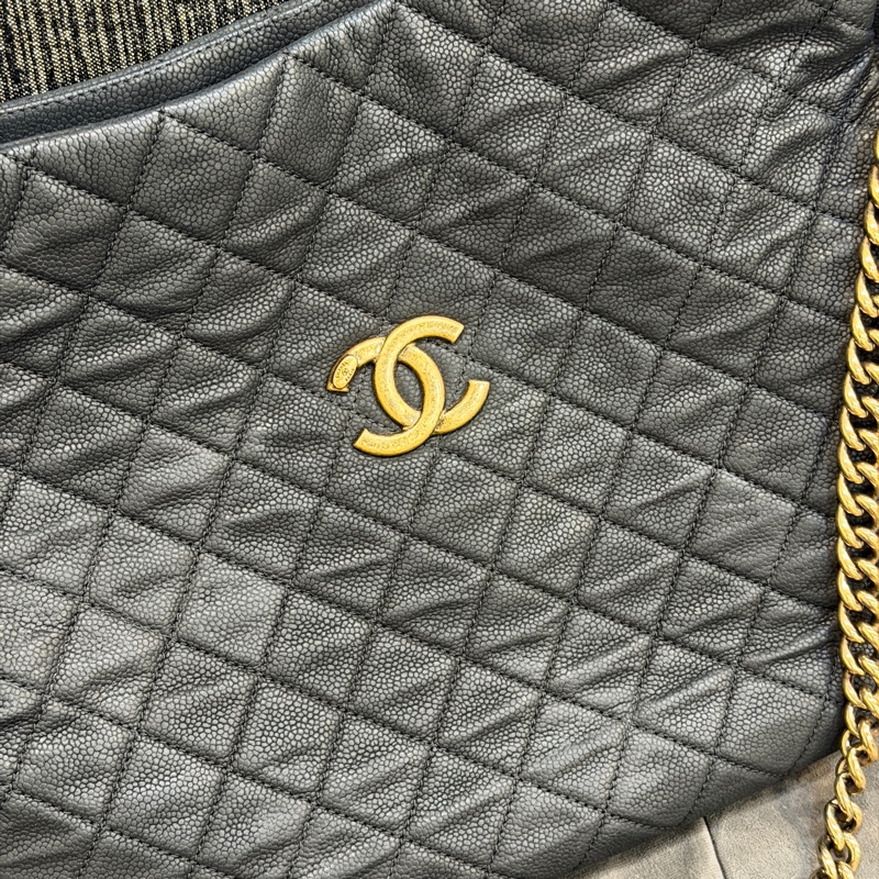 99新🉑斜背❤️ 香奈兒 #2way 黑金 #荔枝皮 #hobo #托特包-5