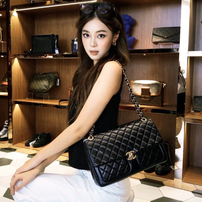CHANEL 黑金油臘雙口袋季節限定CF 晶片款全新💚-2