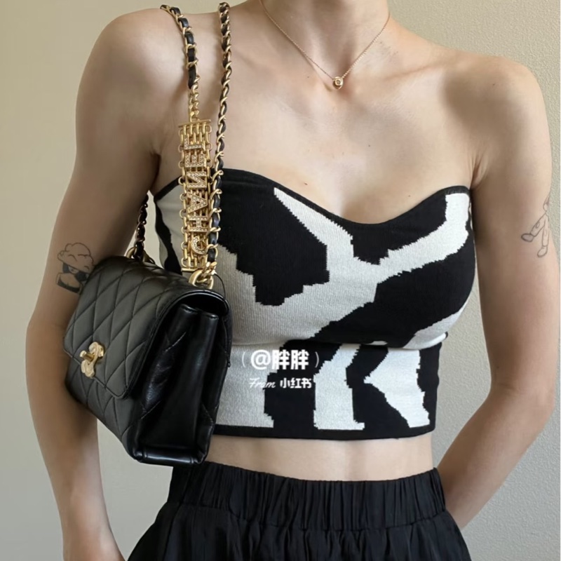 全新全配❤️晶片❤️ 香奈兒 #22s黑金 #字母水鑽 鏈條口蓋 #CF #mini-1