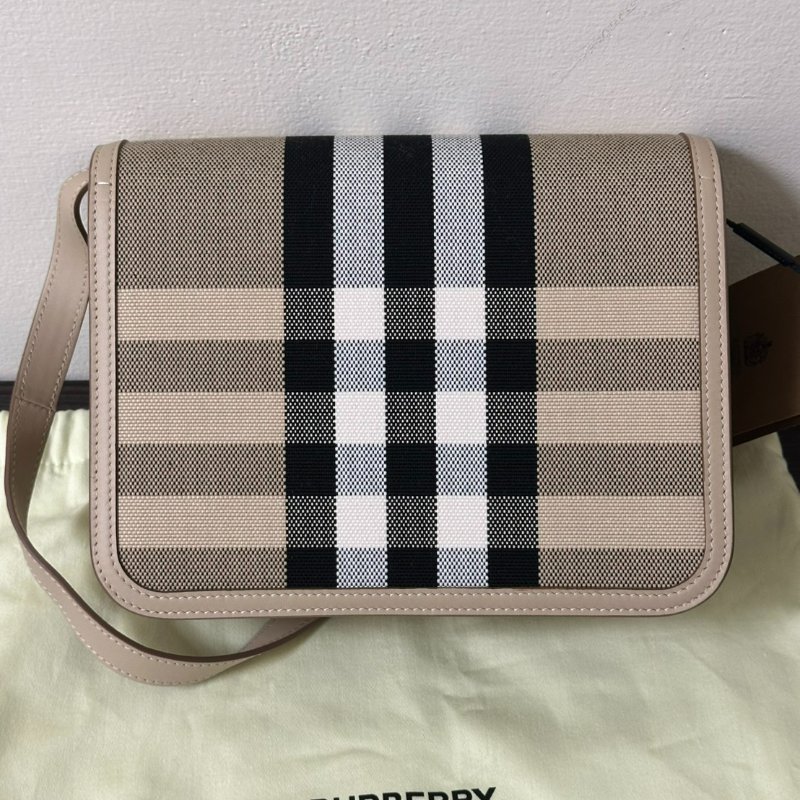 💎Han's house精品服飾💎 Burberry 經典格紋帆布包 側背包-5