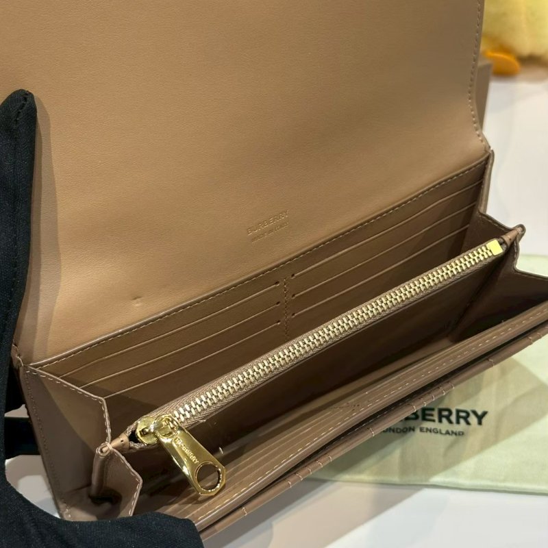 💎Han's house精品服飾💎BURBERRY  HALTON 經典格紋帆布拼接釦式長夾-2