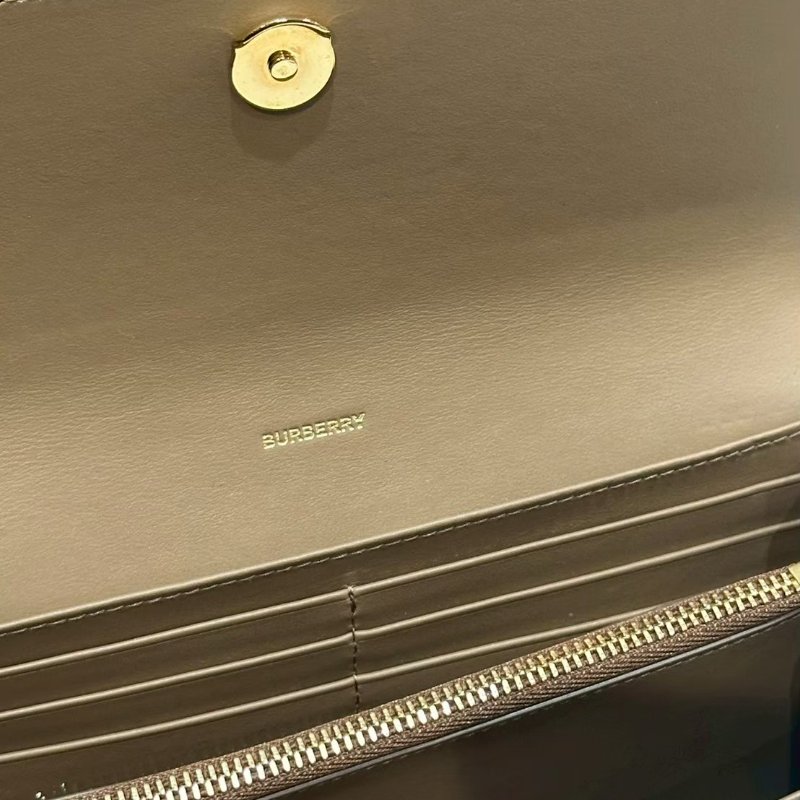 💎Han's house精品服飾💎BURBERRY  HALTON 經典格紋帆布拼接釦式長夾-7
