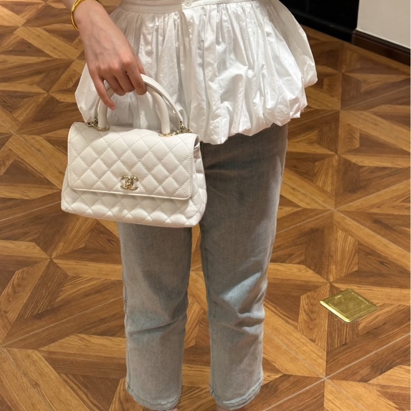 全新全配❤️晶片❤️ 香奈兒 #白金 #cocohandle #荔枝皮 #小號-1