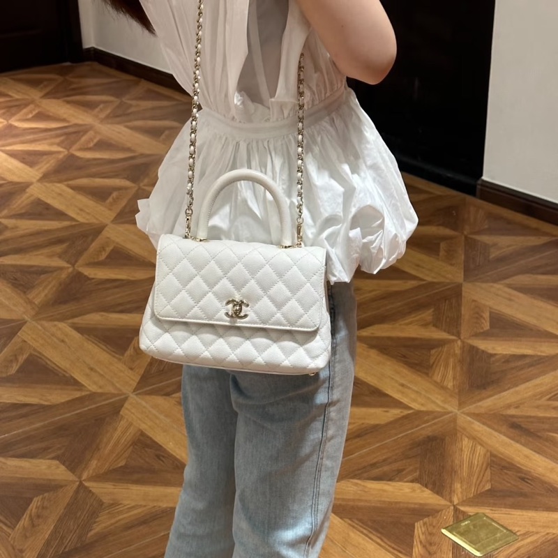 全新全配❤️晶片❤️ 香奈兒 #白金 #cocohandle #荔枝皮 #小號-3