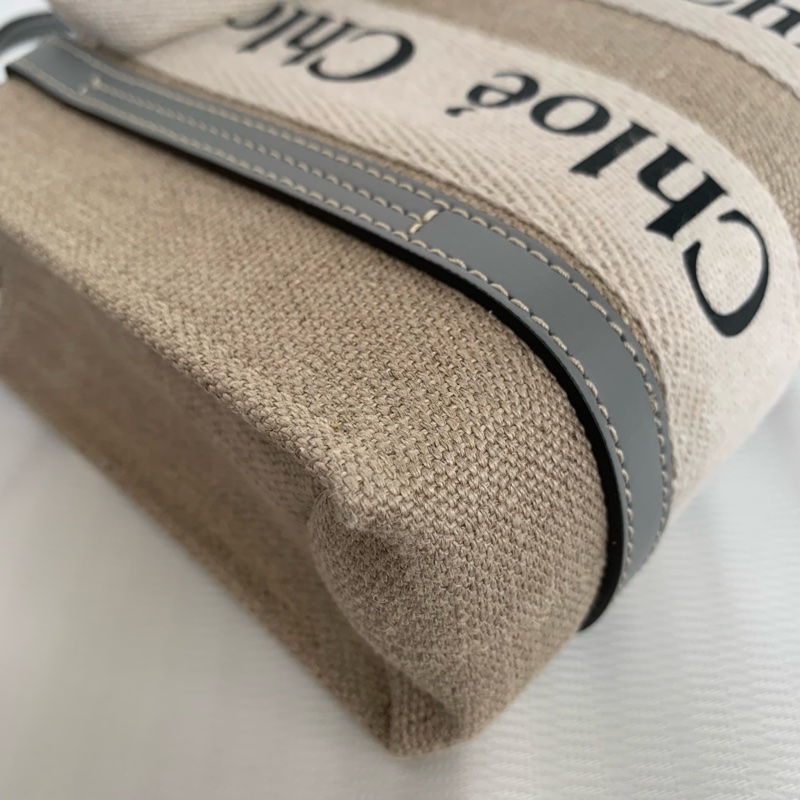 Chloe woody mini 帆布拼皮托特-6