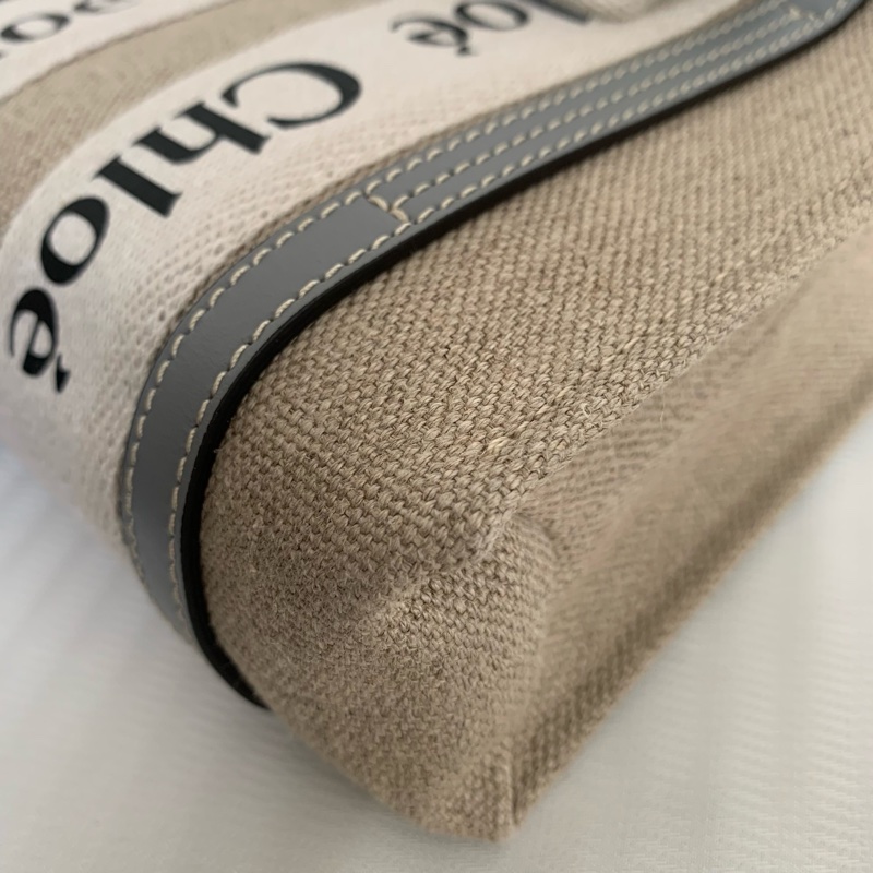 Chloe woody mini 帆布拼皮托特-7