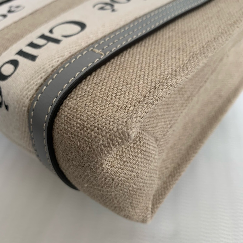 Chloe woody mini 帆布拼皮托特-8