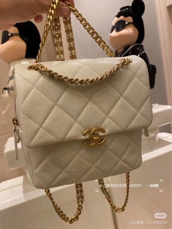 99新全配❤️ 香奈兒 #白金 #雙肩包 #荔枝皮 #豆腐包-2