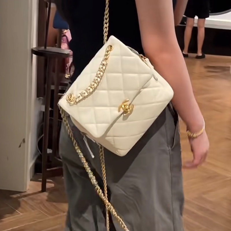 99新全配❤️ 香奈兒 #白金 #雙肩包 #荔枝皮 #豆腐包-3