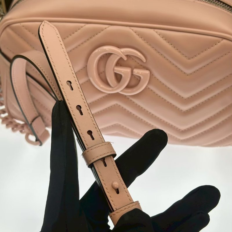 💎Han's house精品服飾💎GUCCI Gg Marmont 中款 相機包粉色-1