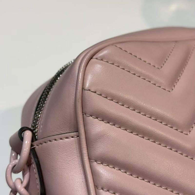 💎Han's house精品服飾💎GUCCI Gg Marmont 中款 相機包粉色-8