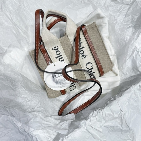 Chloe 蔻依 閒置未使用 Woody Logo 帆布