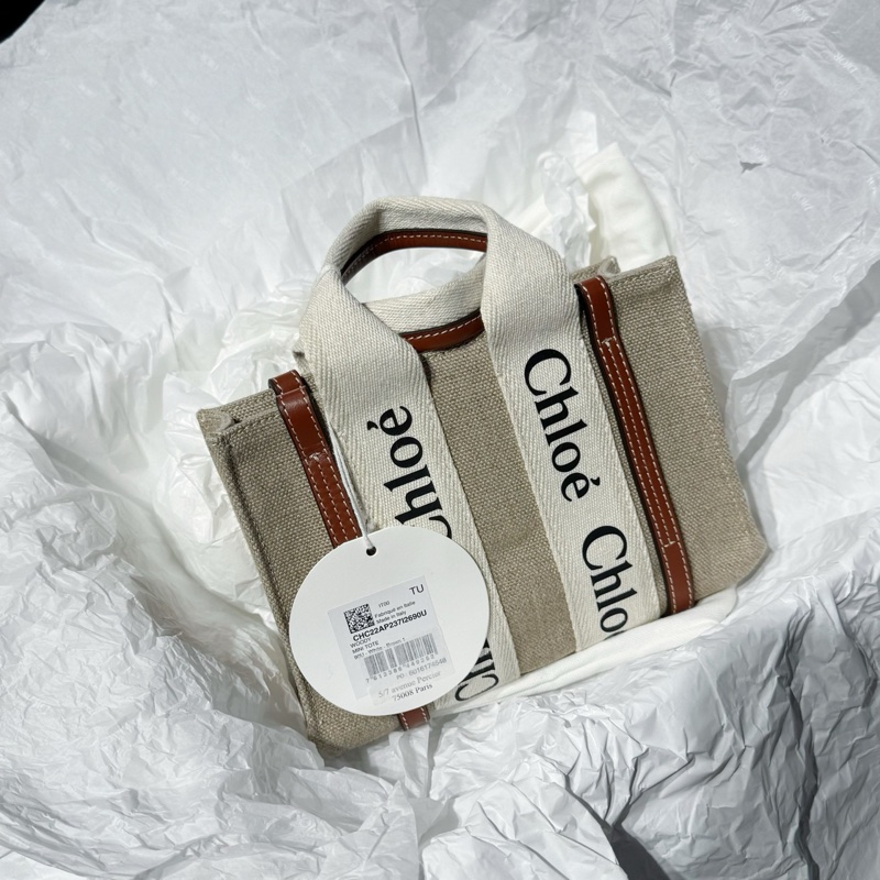 Chloe 蔻依 閒置未使用 Woody Logo 帆布-4