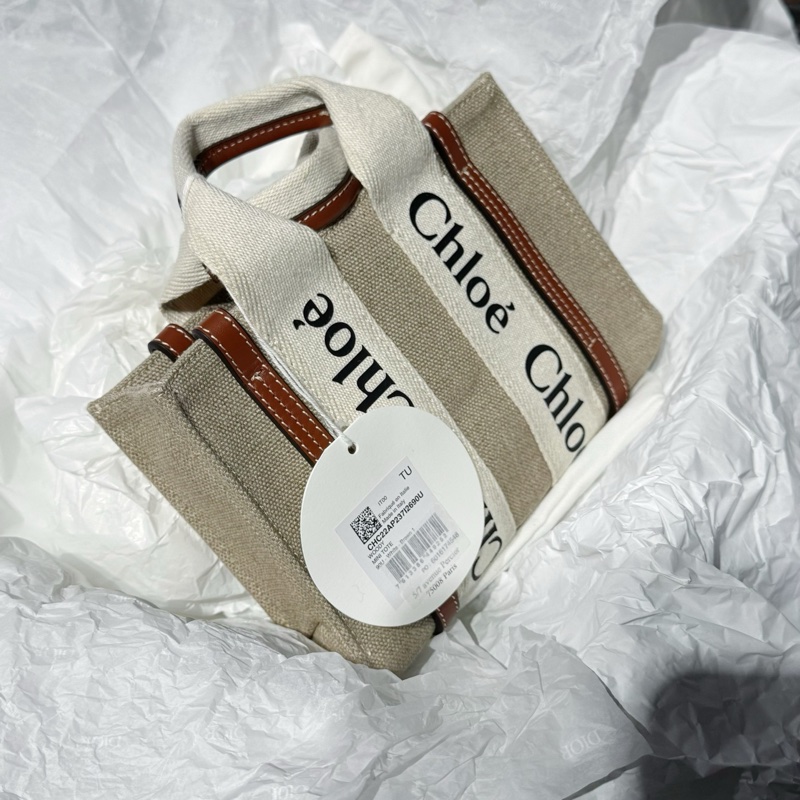 Chloe 蔻依 閒置未使用 Woody Logo 帆布-5