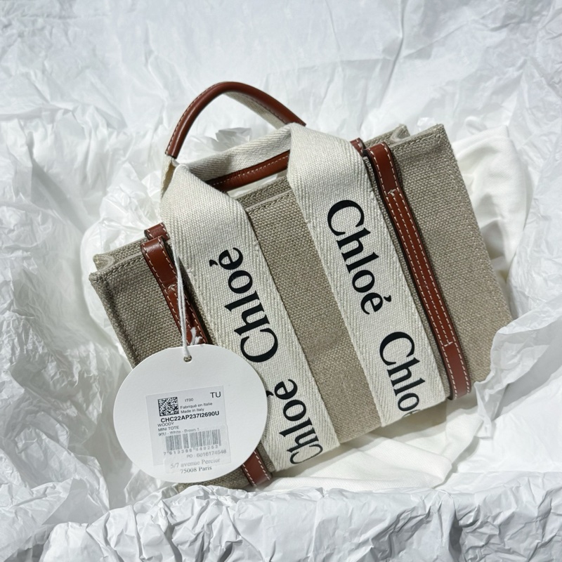 Chloe 蔻依 閒置未使用 Woody Logo 帆布-6