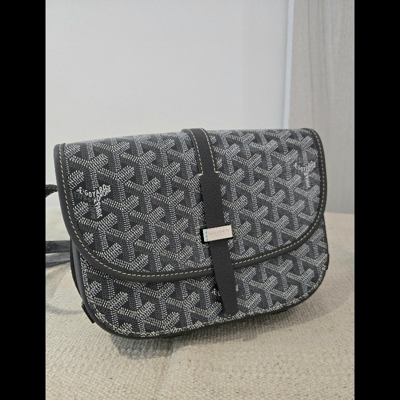 100%正品專櫃貨✨Goyard Belvedere PM 經典郵差包 灰色 🈶購證-2