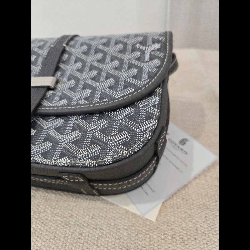 100%正品專櫃貨✨Goyard Belvedere PM 經典郵差包 灰色 🈶購證-16