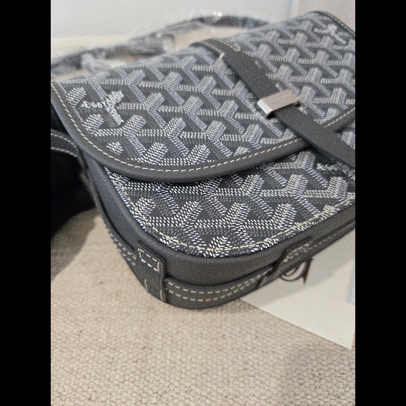 100%正品專櫃貨✨Goyard Belvedere PM 經典郵差包 灰色 🈶購證-17