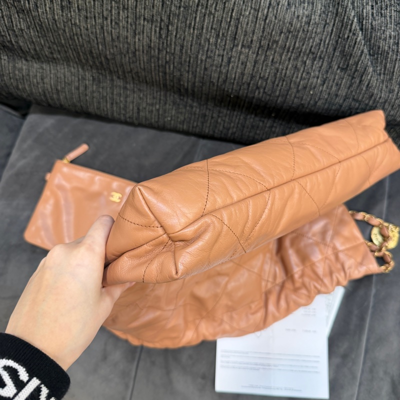 全新全配❤️晶片❤️ 香奈兒 #22bag #中號 #奶茶色 #金釦-9