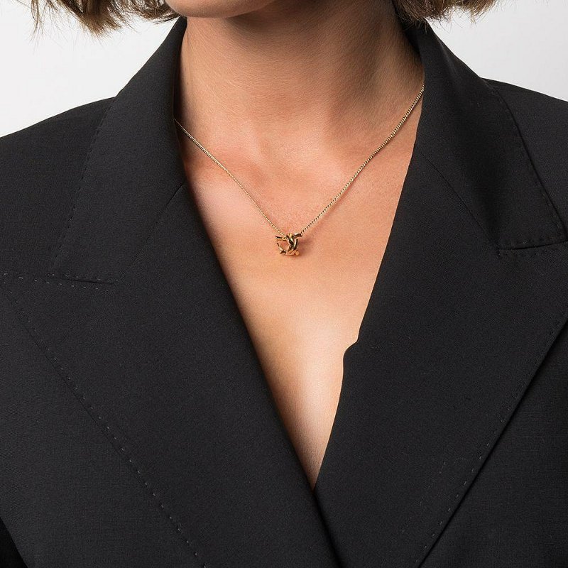 💎Han's house精品服飾💎SAINT LAURENT 聖羅蘭 YSL 金屬 項鏈 義大利製 現貨 原價14000-4