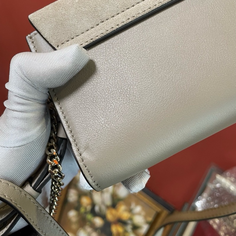 Chloe蔻依 faye大象灰麂皮圓環包迷你✨-15