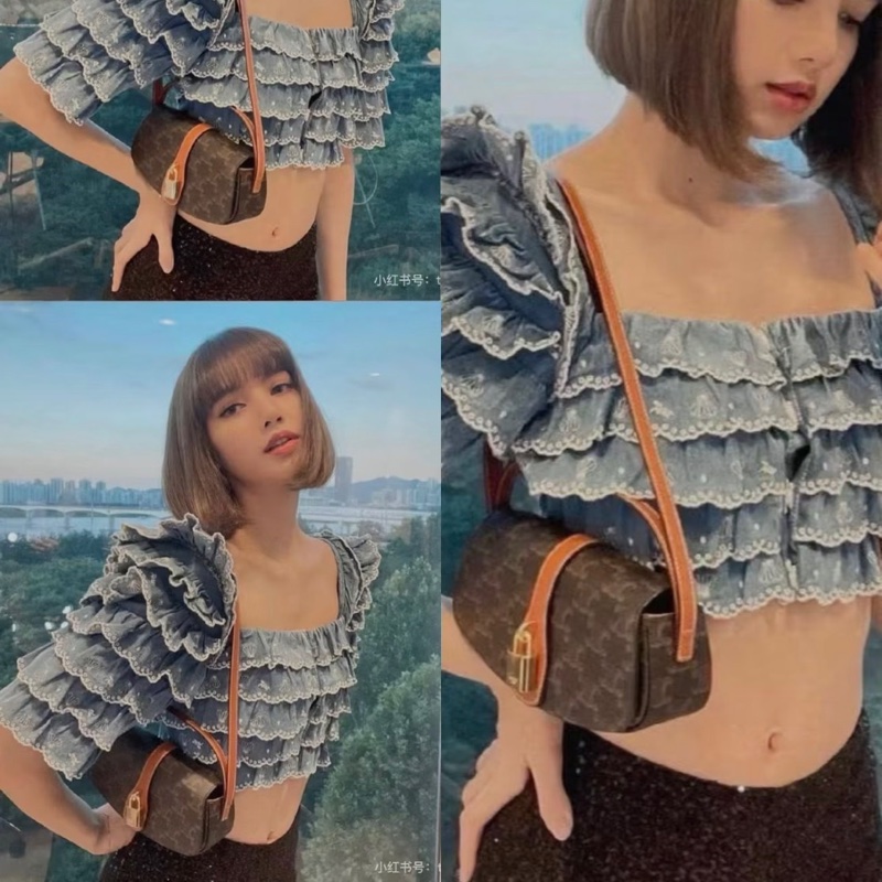 全新全配❤️ celine #老花 #肩背包 #鎖頭腋下包 #lisa同款-1