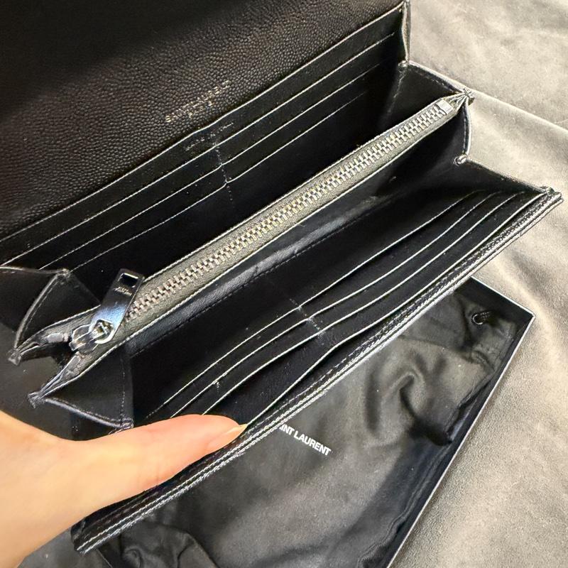 全新全配❤️ ysl #soblack #全黑 #荔枝皮 #長夾-8